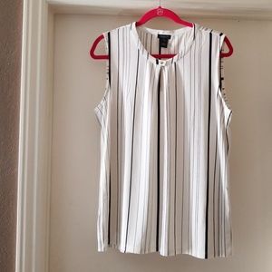 Black and white striped blouse